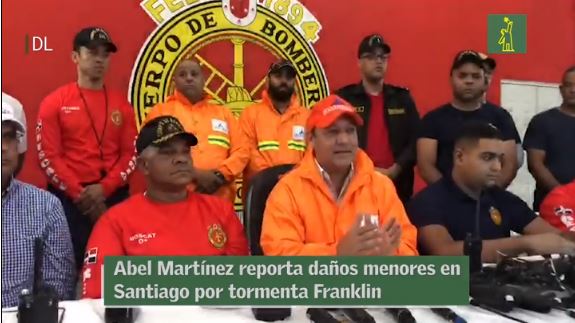 Abel Martínez reporta daños menores en Santiago por tormenta Franklin