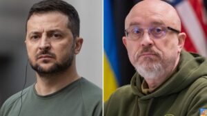 El presidente de Ucrania, Volodymyr Zelensky, y el exministro de Defensa de Ucrania, Oleksii Reznikov