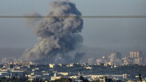 La Franja de Gaza tras los bombardeos israelíes, el 3 de diciembre de 2023.