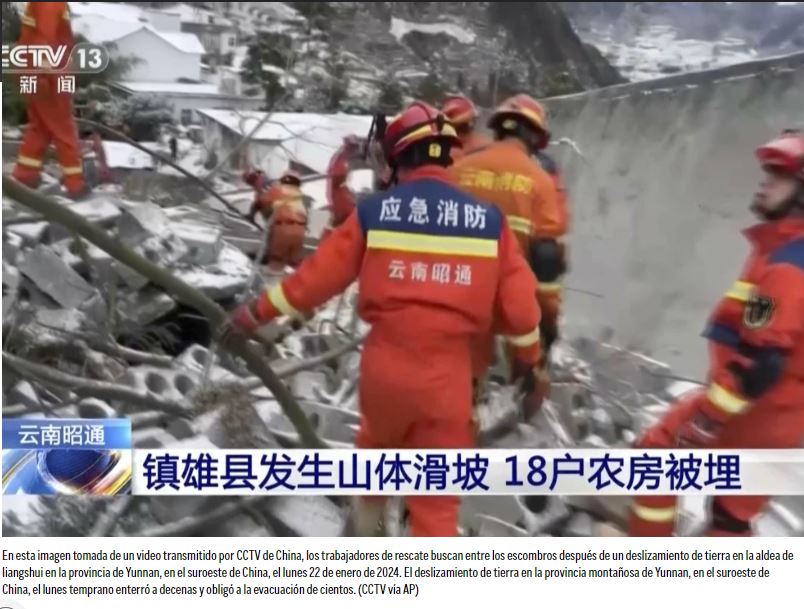 Un deslizamiento de tierra en China entierra a 47 personas bajo temperaturas gélidas y nieve