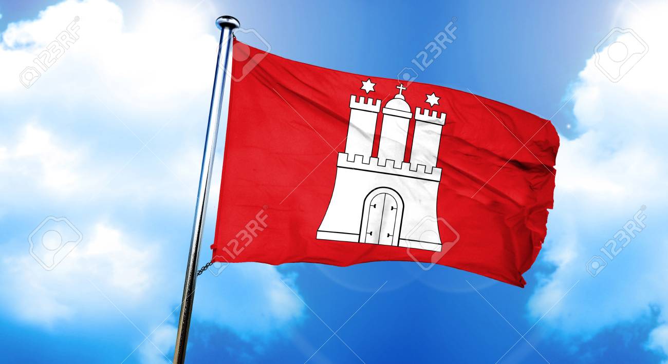 Hamburg flag, 3D rendering