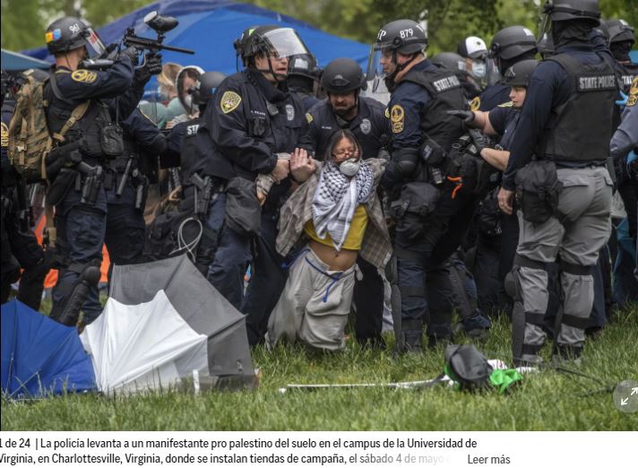 25 arrestados en la Universidad de Virginia después de un enfrentamiento policial