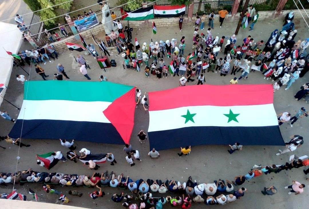 Protesta en Siria en apoyo a Gaza y condena al genocidio israelí
