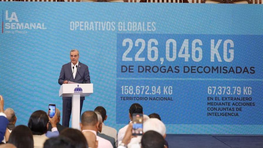 Abinader presenta resultados del combate al narco: 226 mil kilos de drogas incautados en cinco años