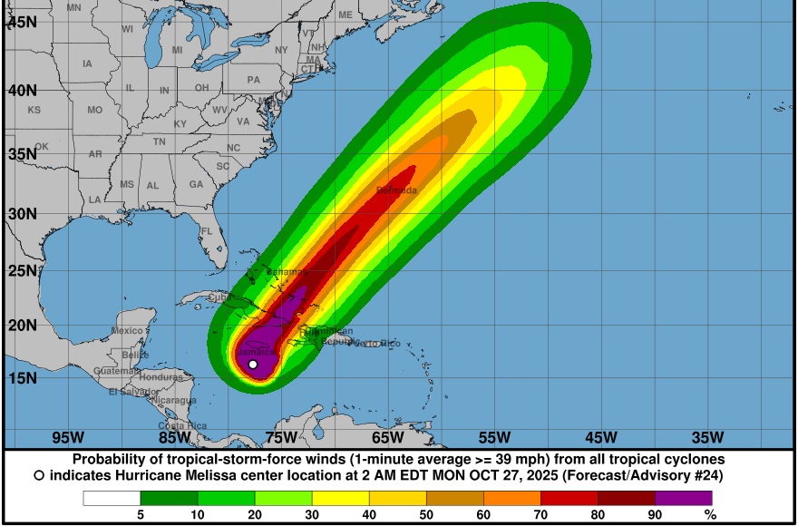 Melissa subió a un poderoso huracán categoría 5; seguirá lloviendo en parte RD