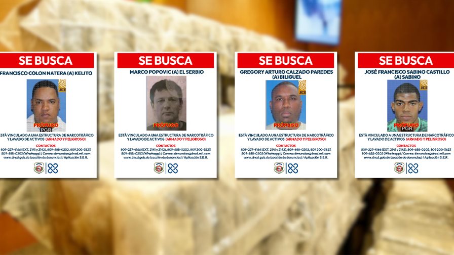 Ministerio Público y DNCD buscan a un serbio y tres dominicanos por presunta red de narcotráfico