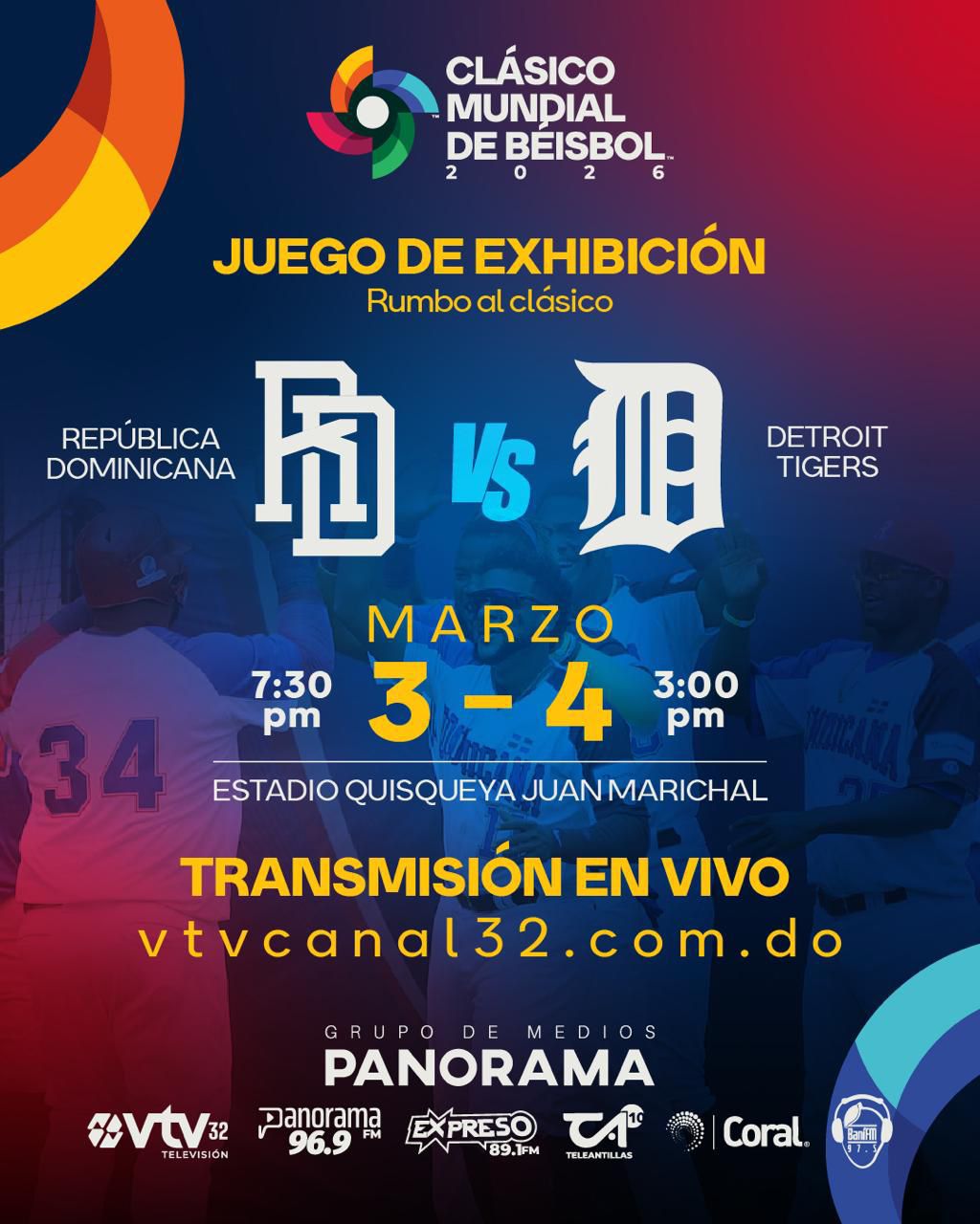 Grupo de Medios Panorama transmitirá la serie entre la Selección Dominicana y los Tigres de Detroit