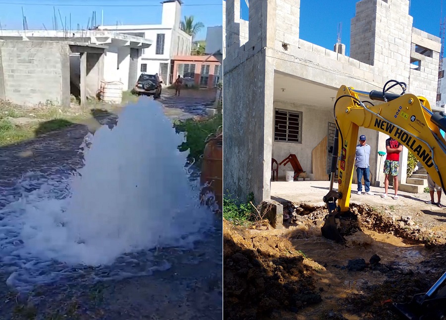 Camión perforador provoca avería en línea de 48 pulgadas y afecta el servicio en SDE