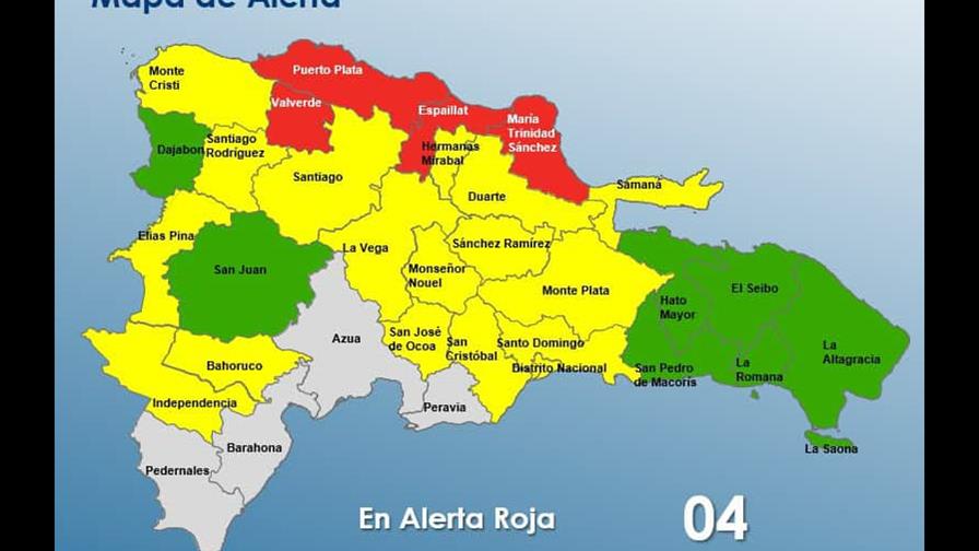 El COE pone en alerta 27 las provincias y el DN debido a la persistencia de la vaguada