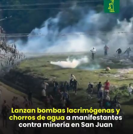 Cuatro personas heridas en manifestación contra minería en San Juan