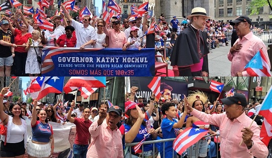 Espaillat se da baño de pueblo durante el Desfile Nacional Puertorriqueño en NY