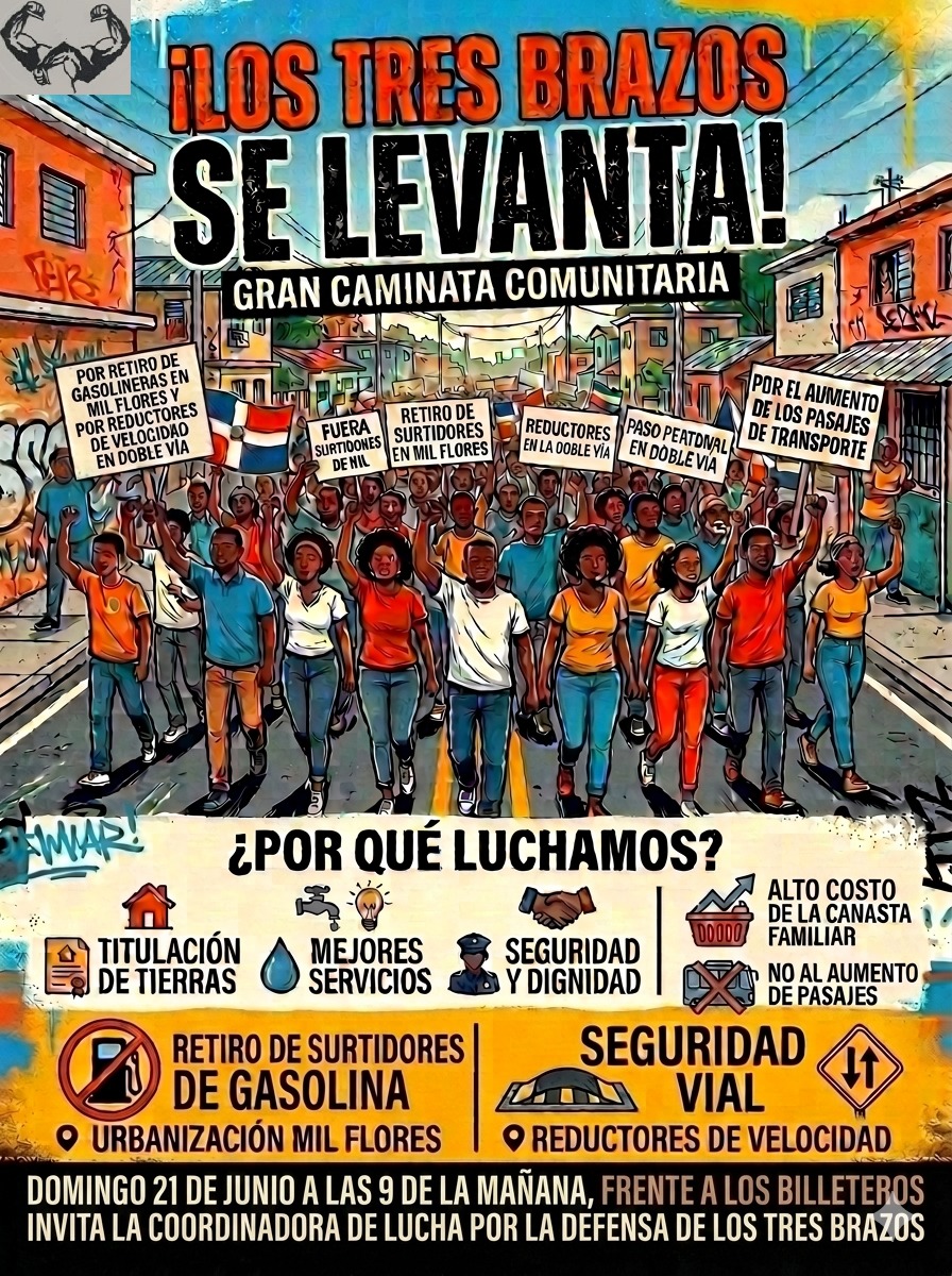 Los Tres Brazos marcha este domingo por titulación y mejores servicios