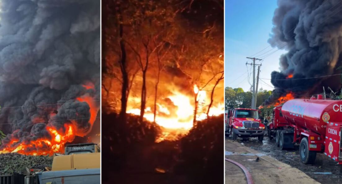 Gran incendio se registra en el vertedero de Cancino Adentro