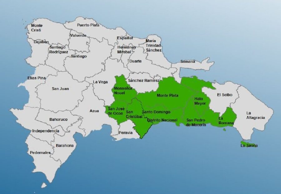 COE emite alerta verde para 8 provincias y el Distrito Nacional por lluvias